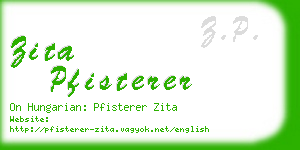 zita pfisterer business card